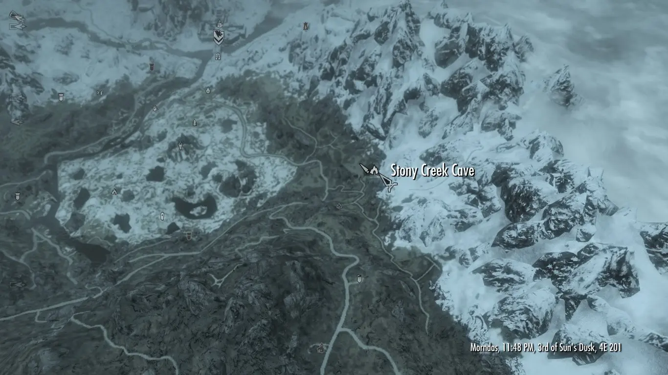 Stony creek cave skyrim map