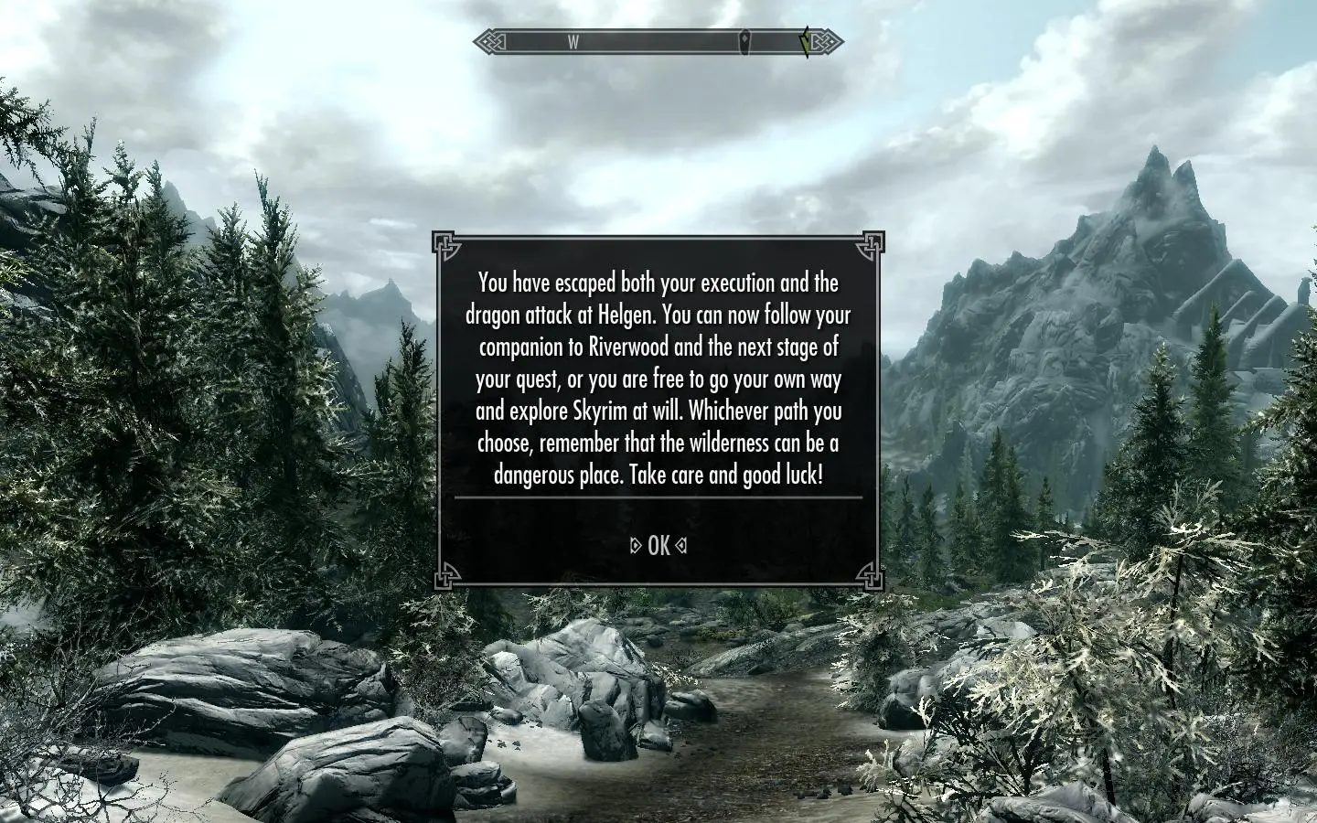 Helgen Exit On-Screen Message at Skyrim Nexus - mods and community