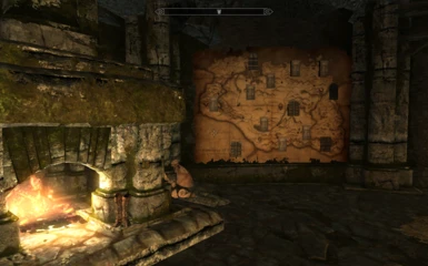 Skyrim CTK57 Fireplace and Load Doors Wall Map