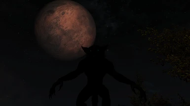 Werewolf like red moon