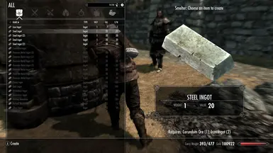 1 Corundum Ore, 1 Iron Ingot