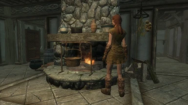 Relaxing by the fireplace