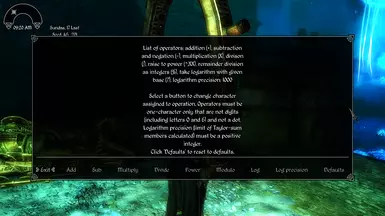 Setup menu
