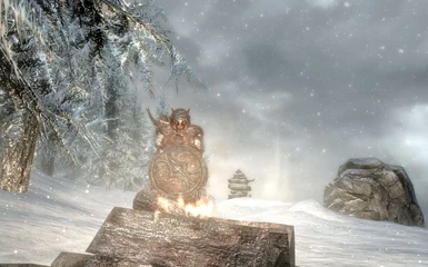 Khajiit trying to warm up by fire