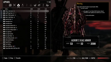 Demonic Alduin Scale armor Menu