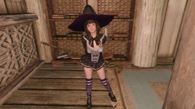 Wearing Witch Costume