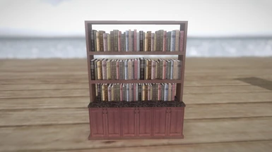 Chair 7 - Bookshelf, Dark Wood w/ books (Tigrotto)