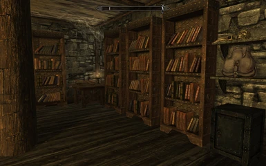 Filled bookshelves