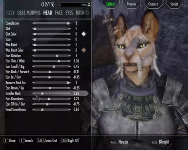 Smaller neck for males to reduce armor clipping