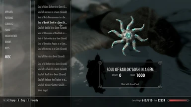 Azuras star with modded creature soul and lots of others