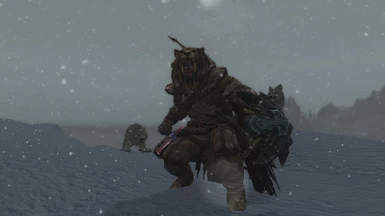 Warchief Helm fits great to the Skaal in harsh Skyrim