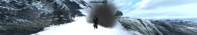 slightly excessive smoke effect on a snow fox