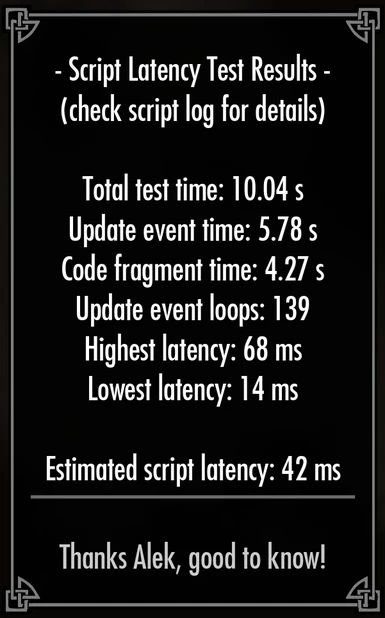 Script Latency Test