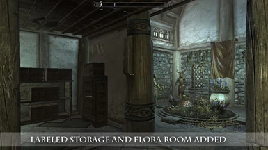 Labeled storage and Flora room