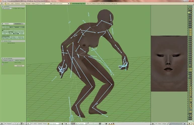 Sneaking animation pose in OBJECT MODE