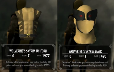 Skyrim Wolverine Mask and Uniform