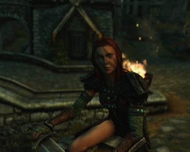 Aela taking care of her secondary weapon