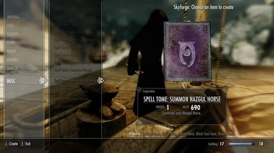 Craftable Spell Tome Summon Nazgul Horse