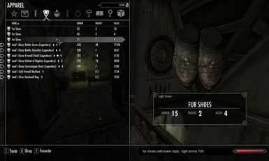 fur shoes with bad stats