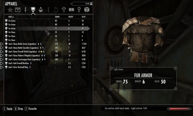fur armor with bad stats