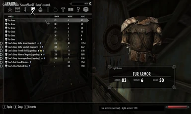 fur armor with normal stats