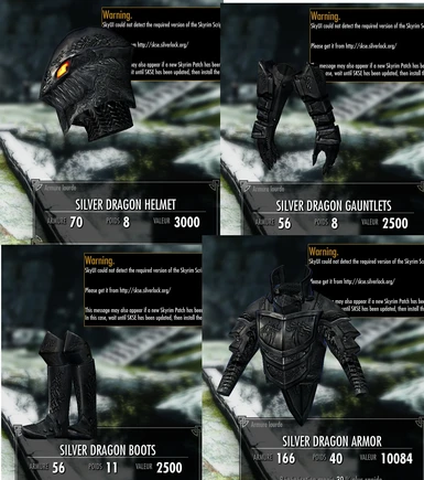 Armor menus 