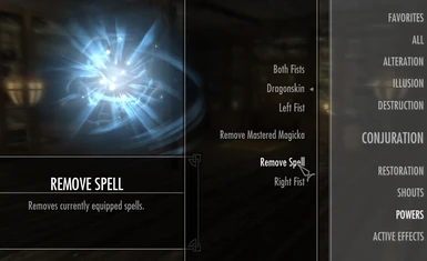 Remove Spell power in the magic menu