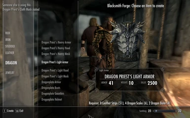 Craft Dragon Priest Light Armor