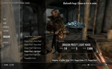 Craft Dragon Priests Light  Hood