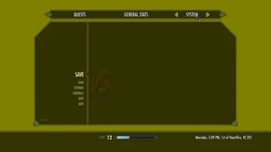 Buggy menu with flashing yellow-green background