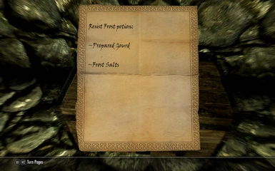 Fixed Resist Frost potion recipe including Prepared Gourd