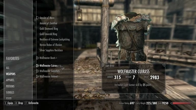 Wolfmaster Cuirass Stats