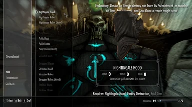 Crafting an unenchanted Nightingale Hood