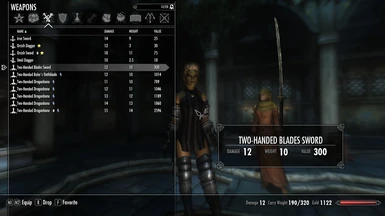 Two-Handed Blades Sword Inventory