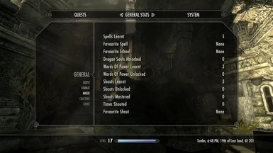 English Strings for Skyrim - General Stats Example
