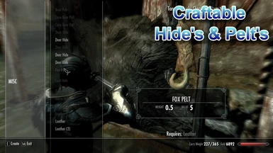Craftable Hides and Pelts