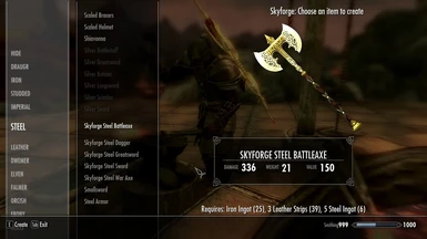 Skyforge steel battleaxe