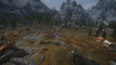 Aerial View of Whiterun With Perfect White Run and Rabbits foot caravan