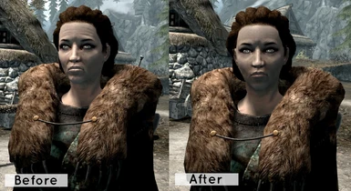 Before and After using Final Younger Char and Xenius Detailed Faces Mods