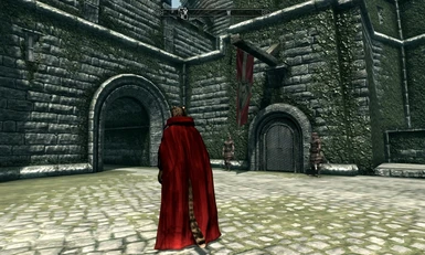 Alucard Clothes with red cape on Khajiit