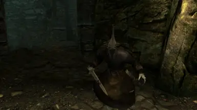 Witch King Helmet with Black Robes and Steel Plate Gauntlets at Helgen