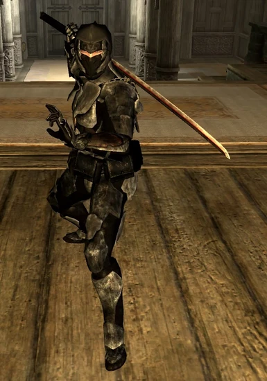 Awesome Razor armor with bandoliers and Daedric nodachi