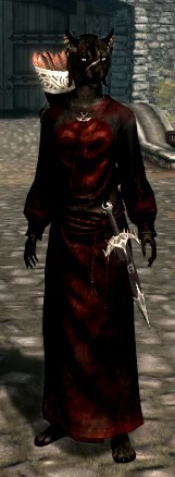 My character Rhajis in just the robe