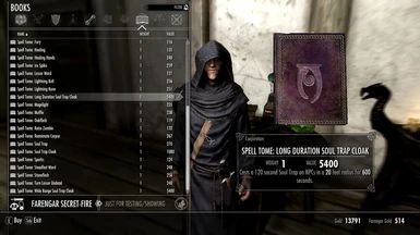 Spell Tome Long Duration Soul Trap Cloak