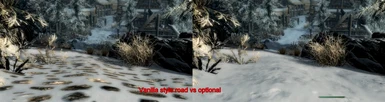 Vanilla style road vs optional snow covered road