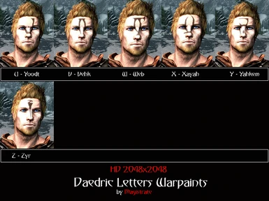 Daedric Letters Warpaint Males HD - U to Z
