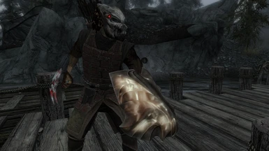Yautja in Dawnguard armor with Auriels shield