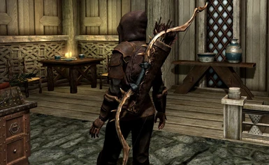 Thin knapsack goes underneath vanilla placing bow and quiver
