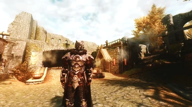 Eldarc and the Gilded Nordic Carved Armor set