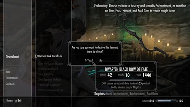 Enchantable Dwarven Black Bow of Fate